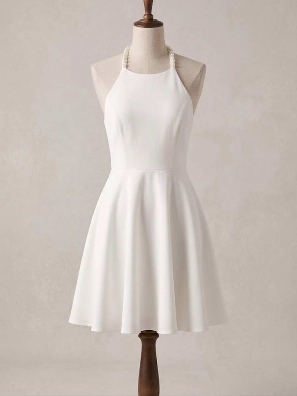 Lulus White Pearl Strappy Back Dress Bride Shower Bachelorette Hoco Cocktail XS